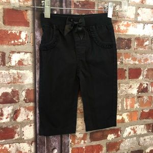 Garanimals Cute Black Pants w/front Bow 3-6M